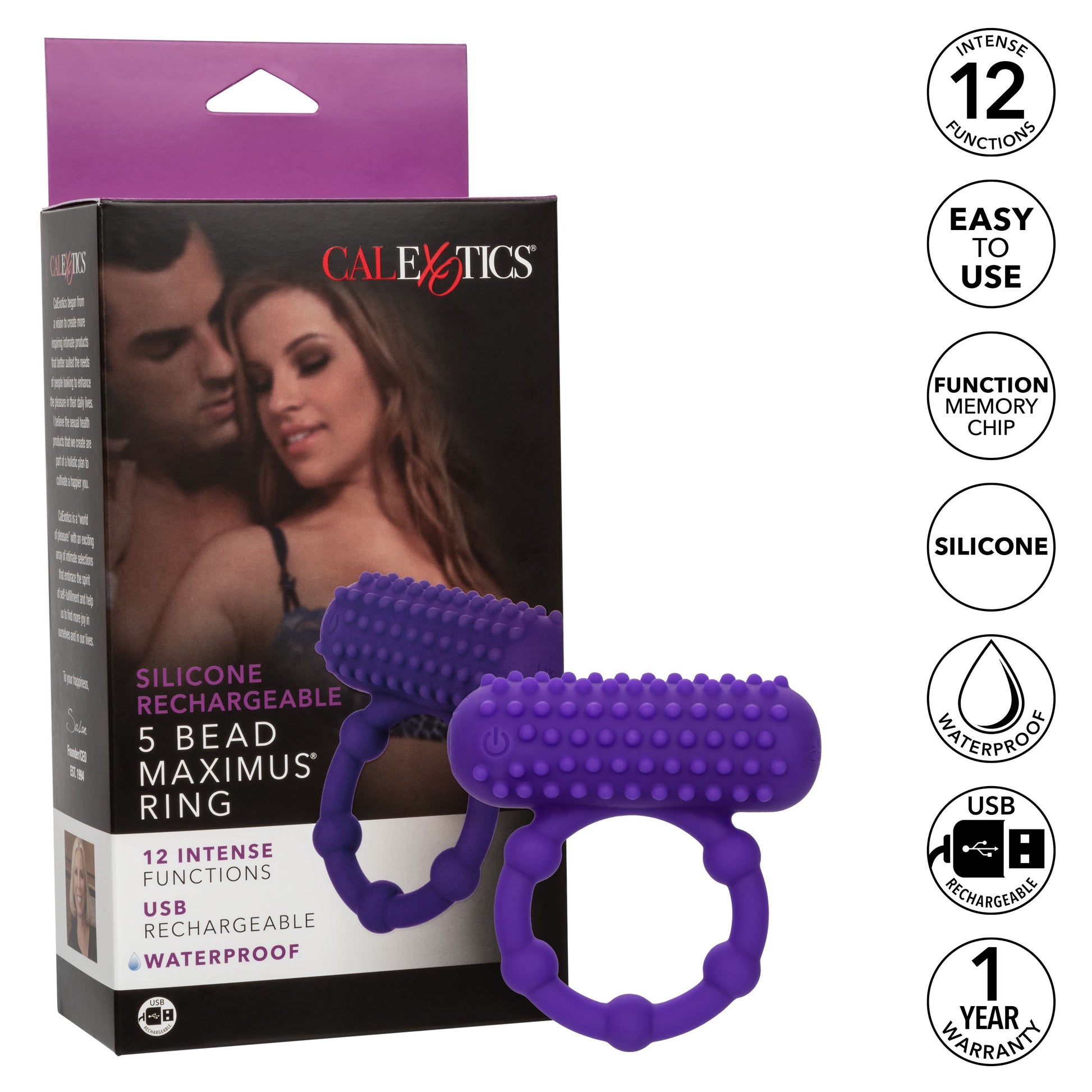 Silicone Recharge 5 Bead Maximus Ring
