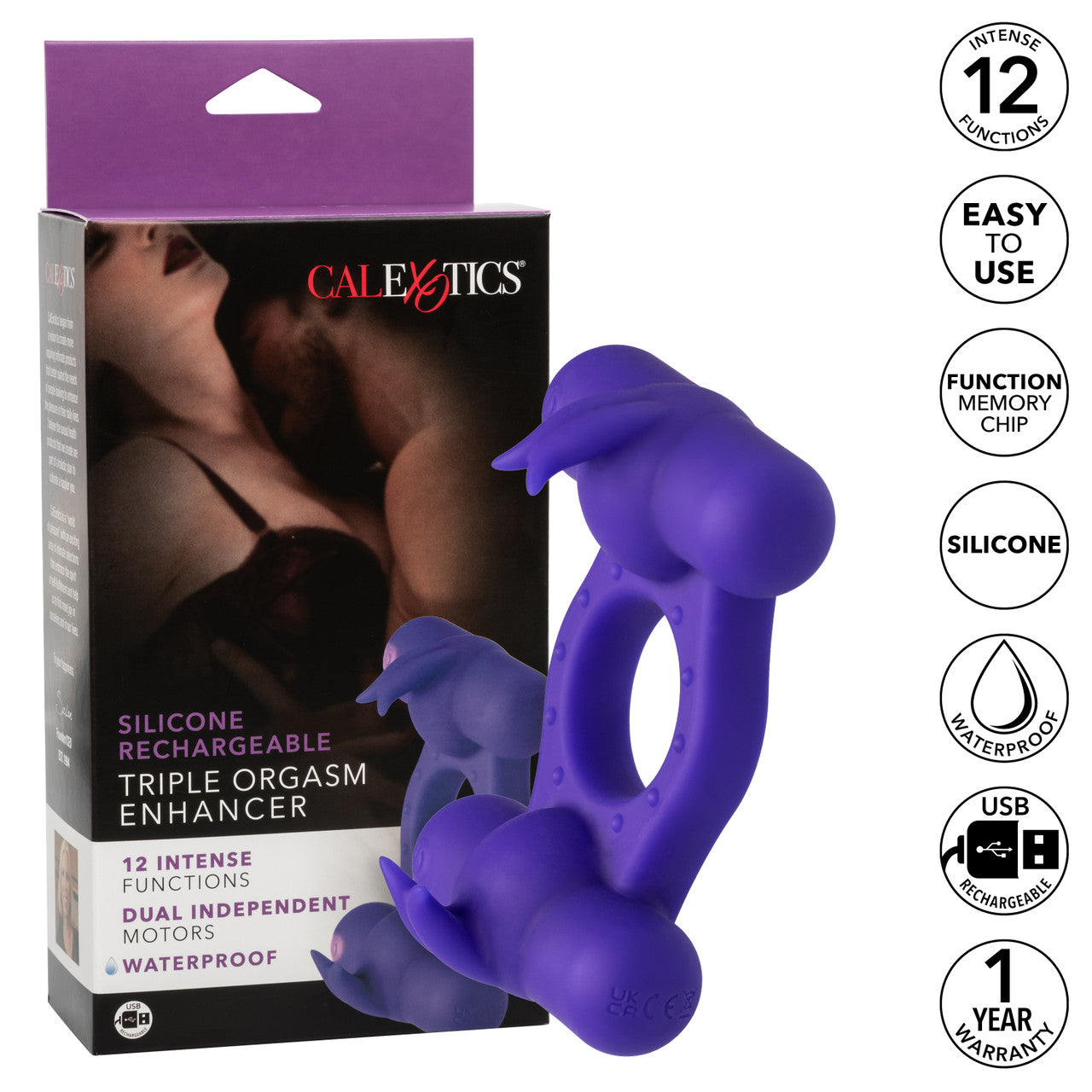 Silicone Recharge Triple Orgasm Purple