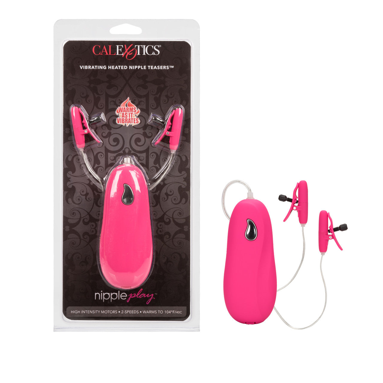 Vibrating Heated Nipple Teasers - Pink