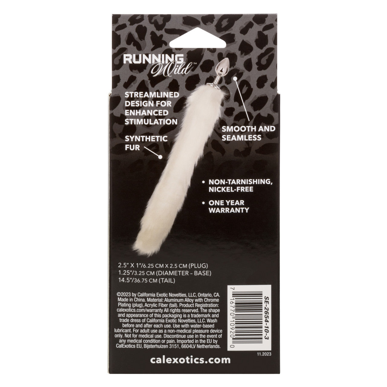 Running Wild White Tail Metallic Anal Probe