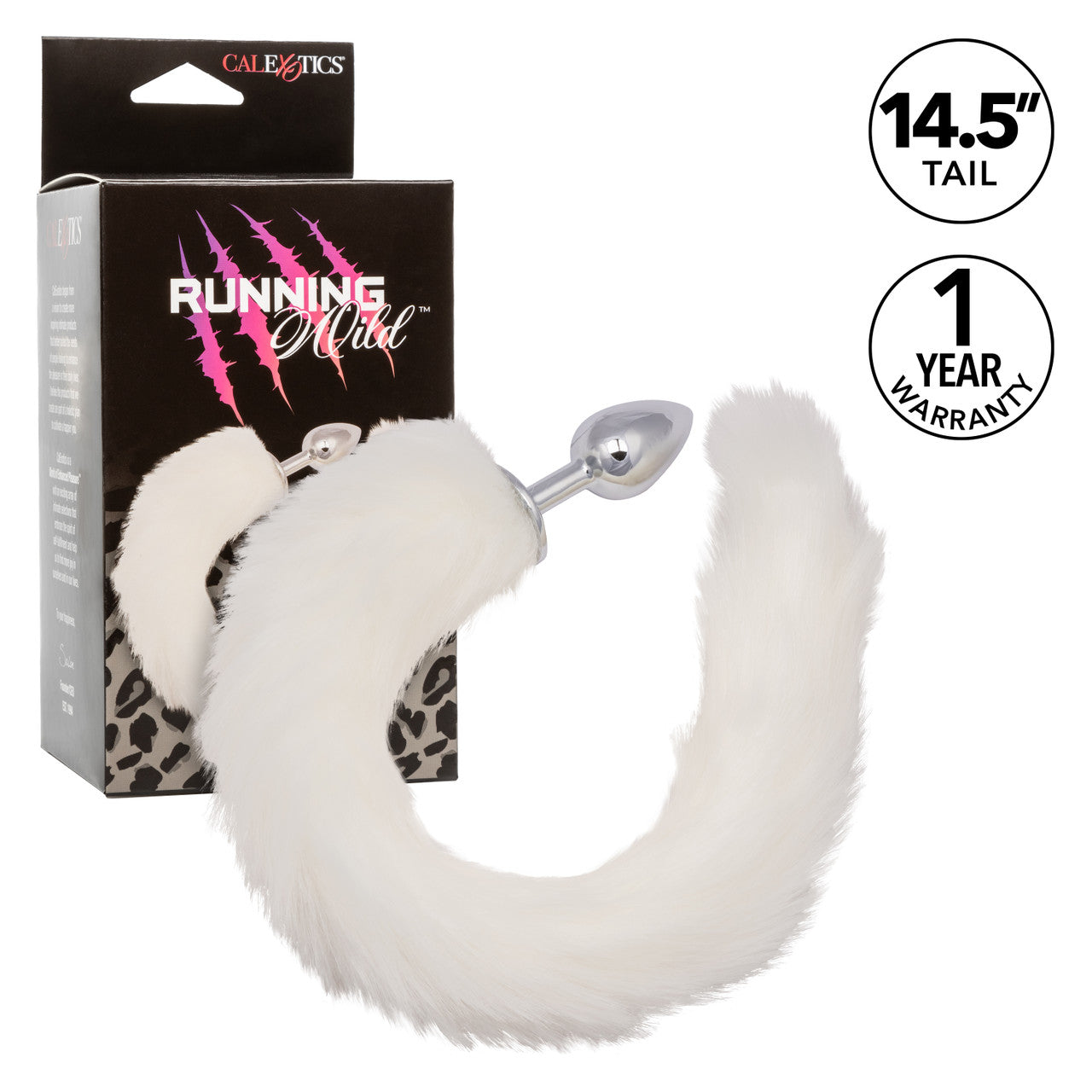 Running Wild White Tail Metallic Anal Probe