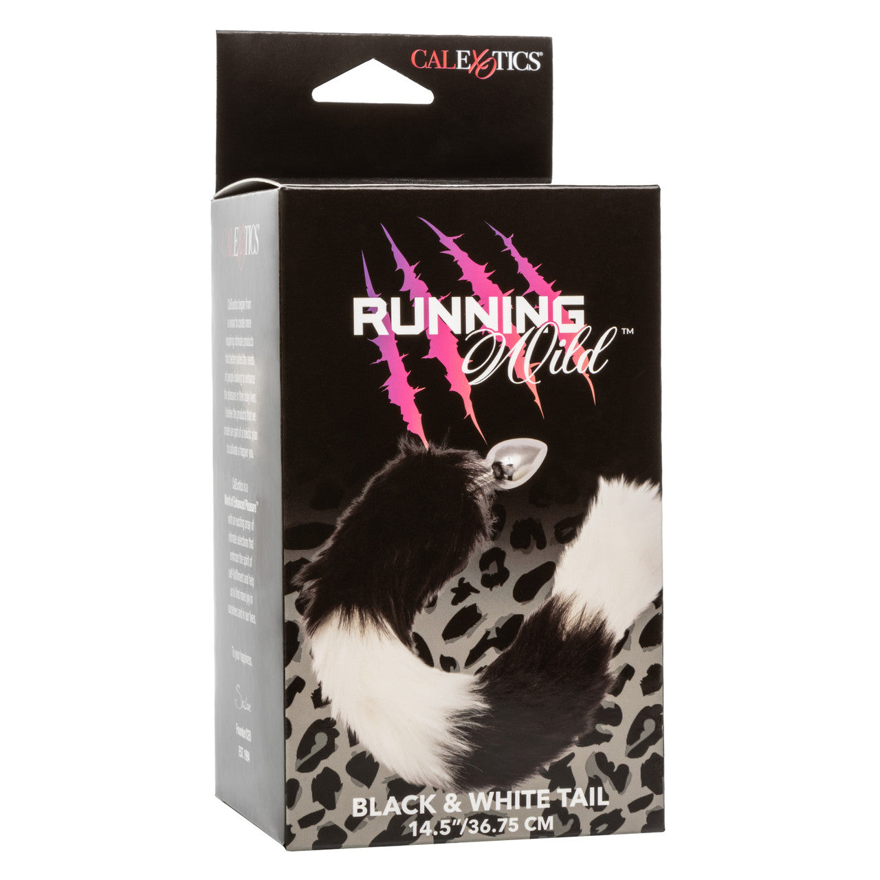 Running Wild Black & White Tail Metallic Anal Probe