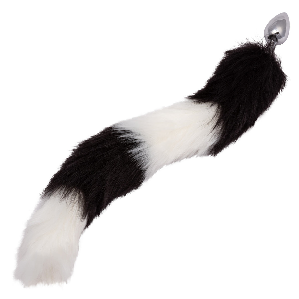Running Wild Black & White Tail Metallic Anal Probe