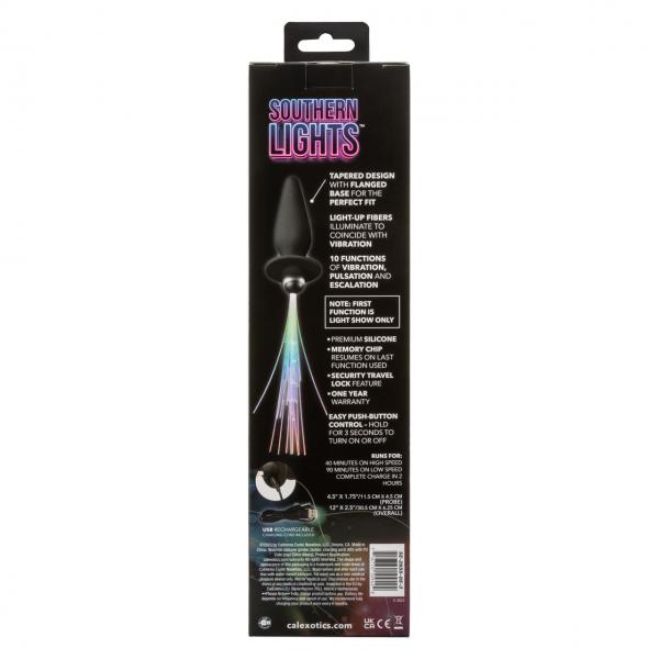 Southern Lights Rechargeable Vibrating Light Up Anal Probe - Black