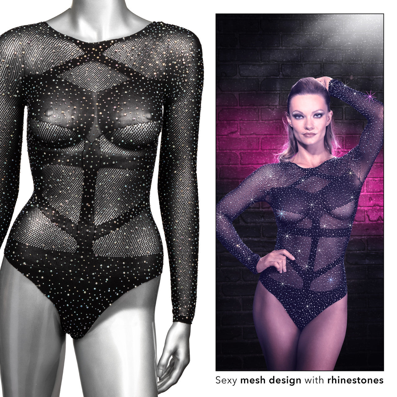 Radiance Long Sleeve Body Suit Black