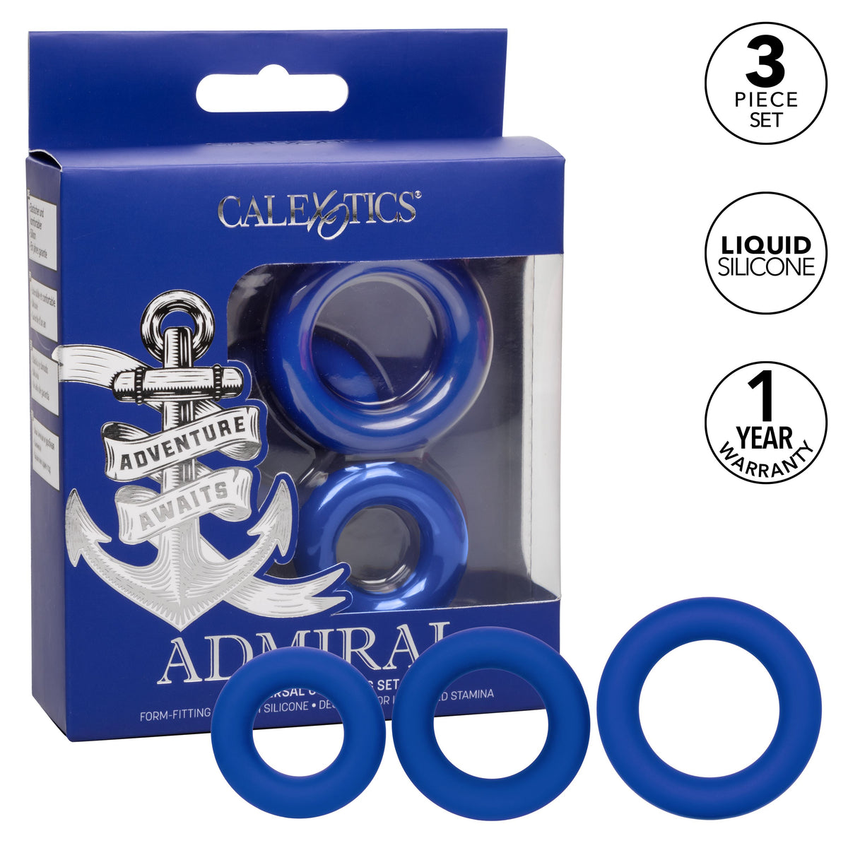 Admiral Universal Cock Ring Set Blue