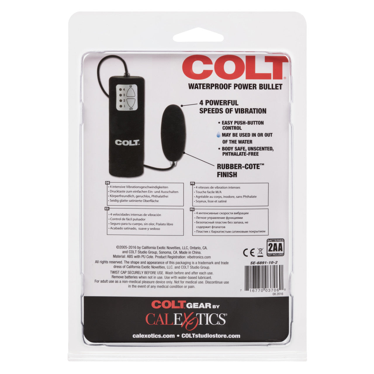Colt Waterproof Power Bullet Vibrator Black