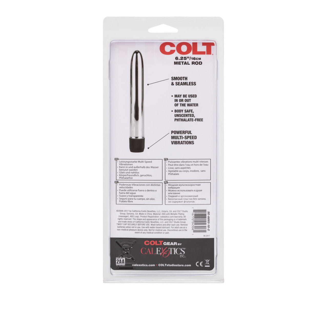 Colt Metal Rod 6.25 inches Plastic Vibrator Silver