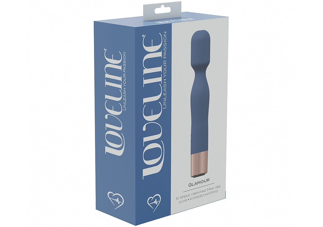 Loveline Glamour 10 Speed Mini-wand Silicone Rechargeable Waterproof Blue/grey