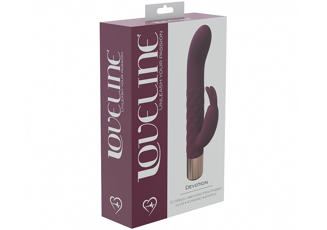 Loveline Devotion 10 Speed Mini-rabbit Silicone Rechargeable Waterproof Burgundy