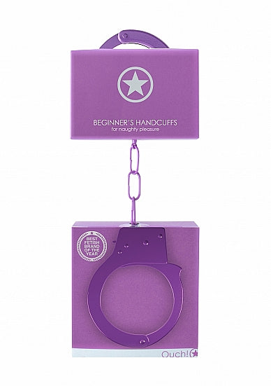 Ouch Beginners Handcuffs Metal Purple