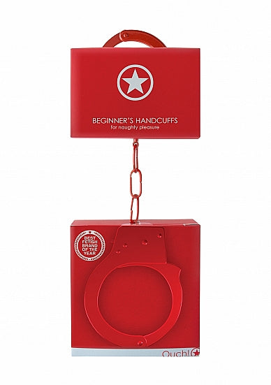 Ouch Beginners Handcuffs Metal Red