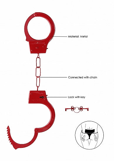 Ouch Beginners Handcuffs Metal Red