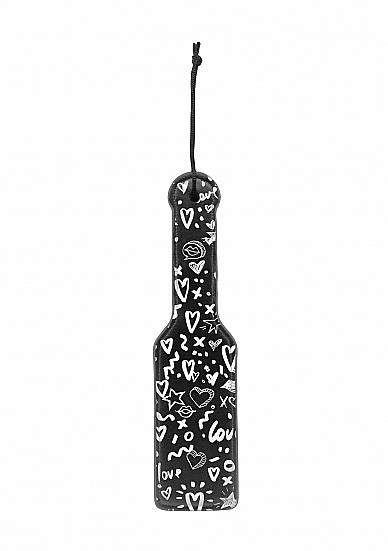 Ouch! Printed Paddle Love Street Art Fashion Black