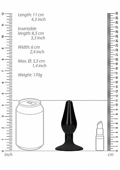 Interchangeable Butt Plug Rounded Large Black