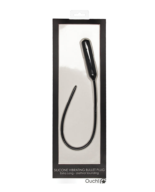 Vibrating Bullet Plug Extra Long Urethral Sound Black