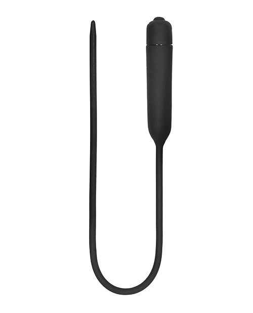 Vibrating Bullet Plug Extra Long Urethral Sound Black