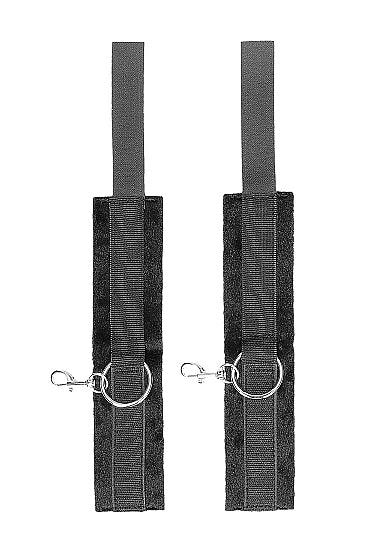 Ouch! Black & White Velcro Hand Or Ankle Cuffs With Adjustable Straps Black