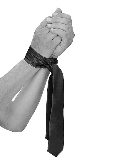 Ouch! Black & White Satin Bondage Tie Black