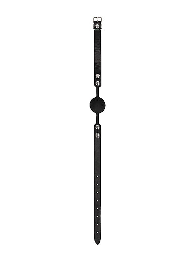 Ouch! Black & White Silicone Ball Gag With Adjustable Bonded Leather Straps Black