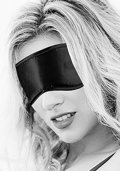 Ouch! Black & White Satin Eye Mask Black