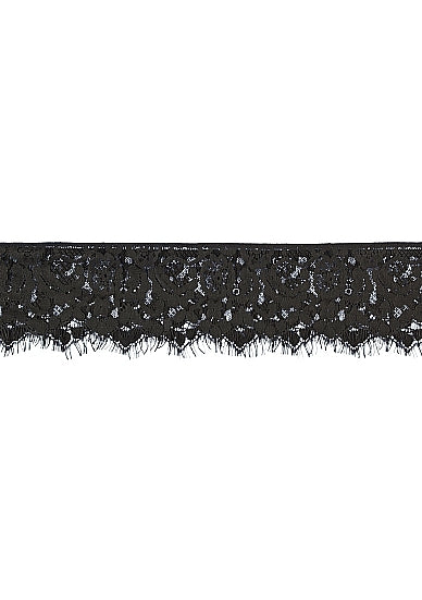 Ouch! Black & White Lace Mask With Elastic Straps Black