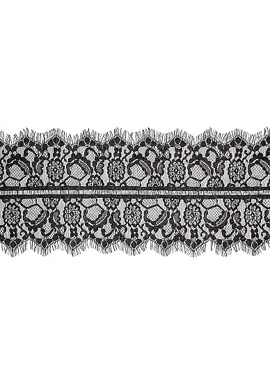 Ouch! Black & White Lace Mask With Elastic Straps Black