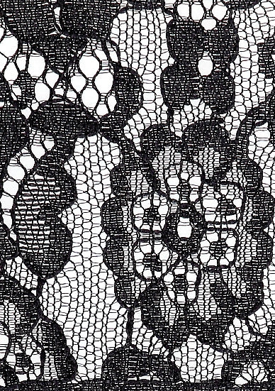 Ouch! Black & White Lace Mask With Elastic Straps Black