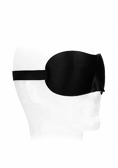 Ouch! Black & White Satin Curvy Eye Mask With Elastic Straps Black