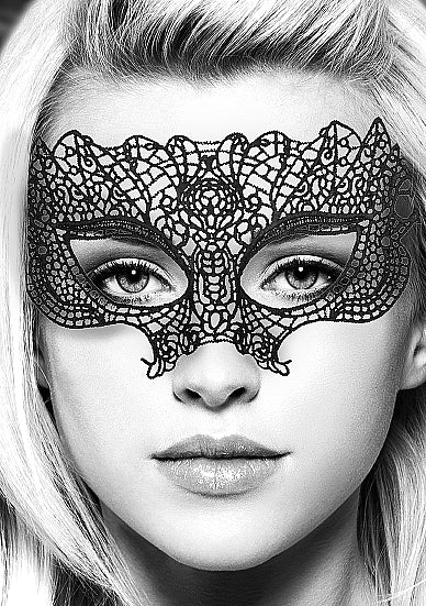 Ouch! Black & White Lace Eye Mask Princess Black