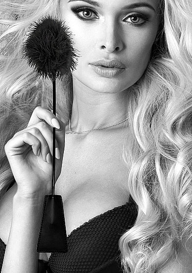 Ouch! Black & White Crop With Feather Tickler Black
