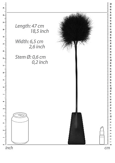 Ouch! Black & White Crop With Feather Tickler Black