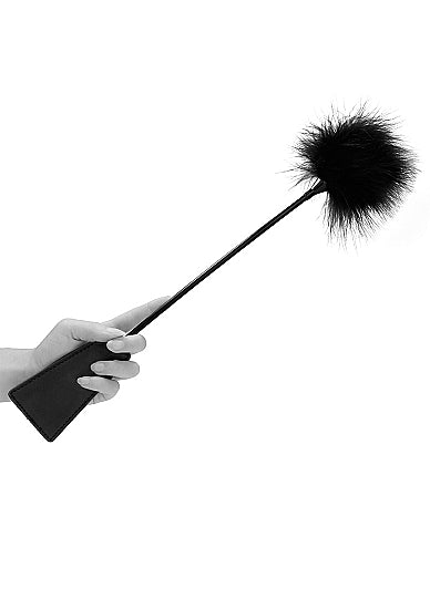 Ouch! Black & White Crop With Feather Tickler Black