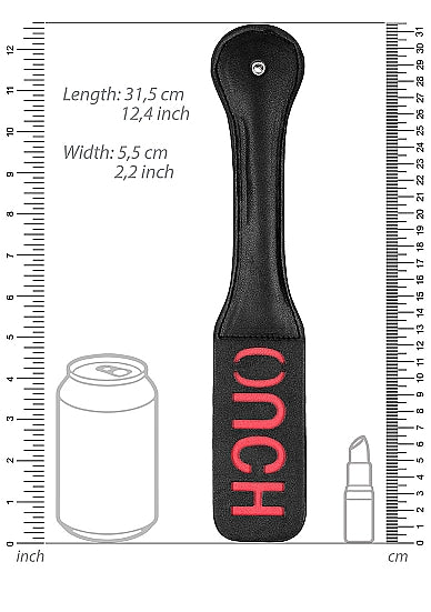 Ouch! Black & White Bonded Leather Paddle Ouch Black