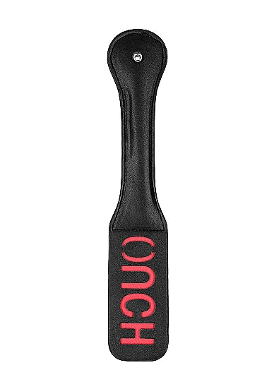 Ouch! Black & White Bonded Leather Paddle Ouch Black
