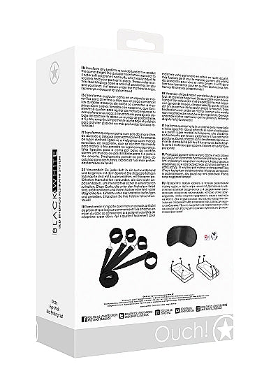 Ouch! Black & White Bed Bindings Restraint System Black