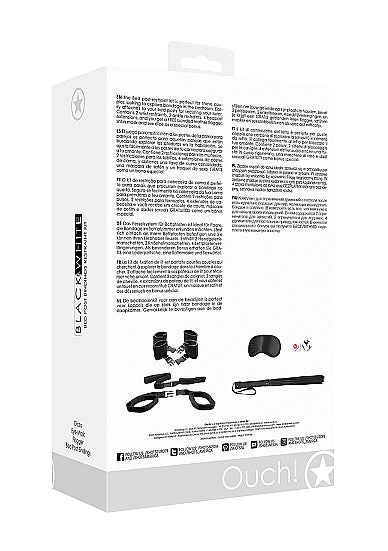 Ouch! Black & White Bed Post Bindings Restraint Kit Black