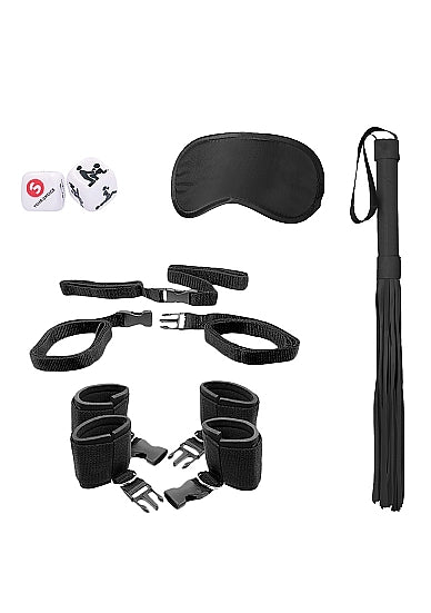 Ouch! Black & White Bed Post Bindings Restraint Kit Black