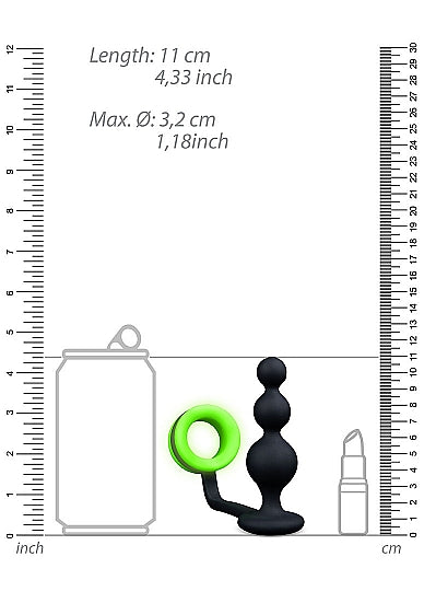 Ouch Beads Butt Plug Cockring Gitd