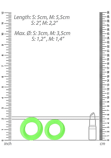 Ouch Cock Ring Set 2pc Gitd