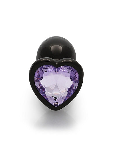 Shots Ouch! Heart Gem Butt Plug Small Gunmetal/amethyst