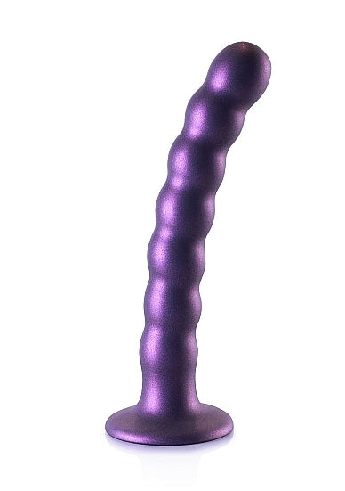 Shots Ouch! Beaded Silicone 6.5 In. G-spot Dildo Metallic Purple