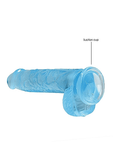 Realrock Crystal Clear Realistic Dildo With Balls 6 In. Blue
