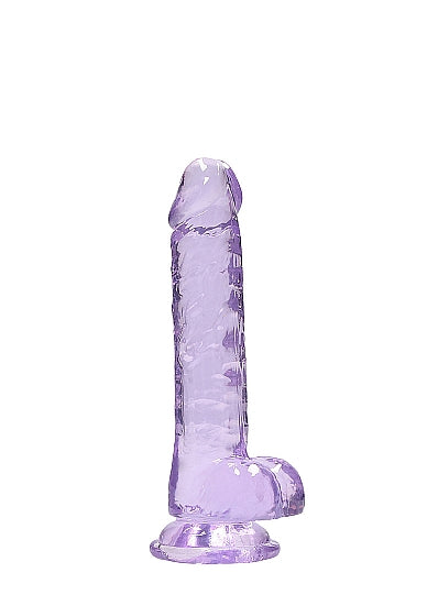 Shots RealRock Realistic Crystal Clear 7 Dildo w/Balls - Purple