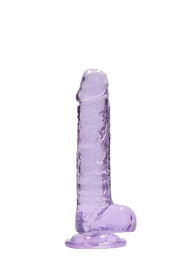 Shots RealRock Realistic Crystal Clear 7 Dildo w/Balls - Purple