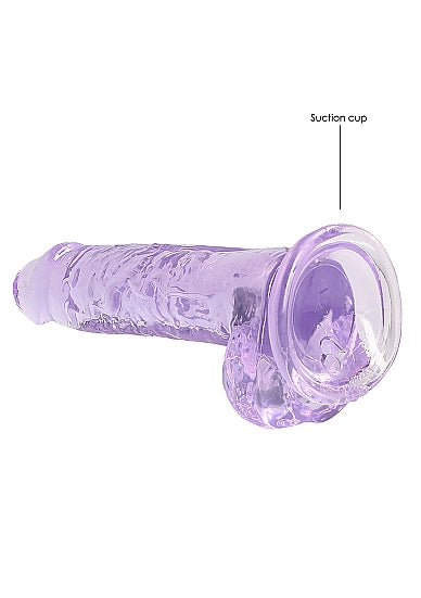 Shots RealRock Realistic Crystal Clear 7 Dildo w/Balls - Purple
