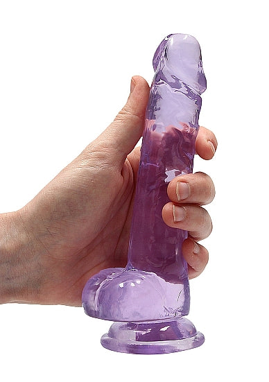 Shots RealRock Realistic Crystal Clear 7 Dildo w/Balls - Purple