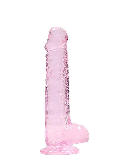 Shots RealRock Realistic Crystal Clear 8 Dildo w/Balls - Pink