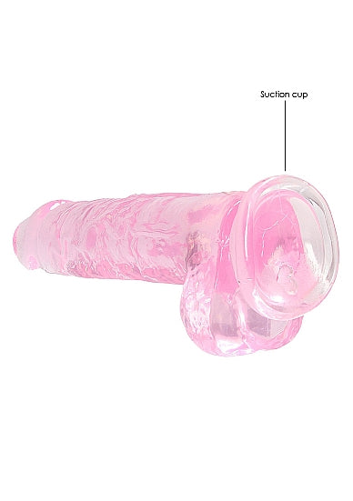 Shots RealRock Realistic Crystal Clear 8 Dildo w/Balls - Pink