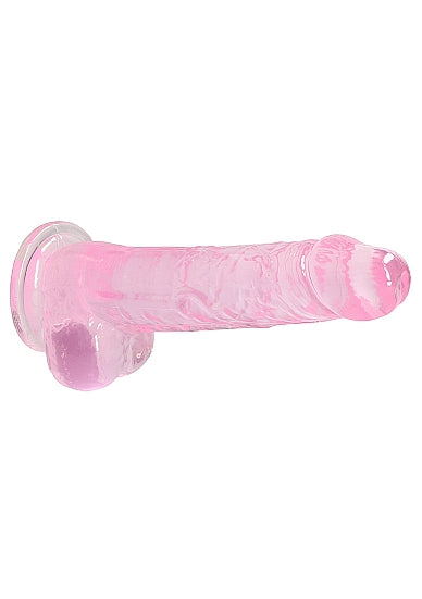 Shots RealRock Realistic Crystal Clear 8 Dildo w/Balls - Pink